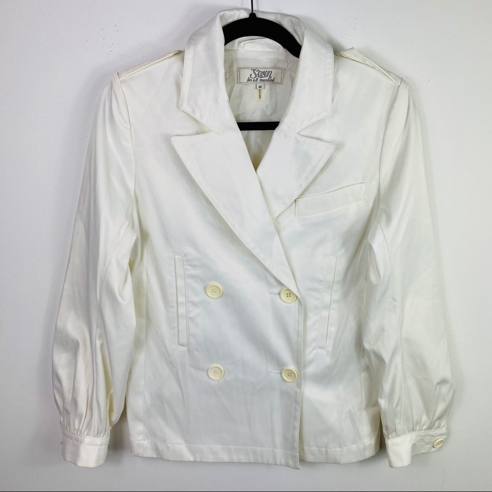 7 For All Mankind Ivory Jacket, Medium